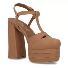 Zapatilla Doble Plataforma Mujer Color Camel 14cm 215-13