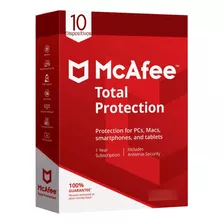 Mcafee Total Protection 10 Dispositivo 1 Año / Cta. Personal