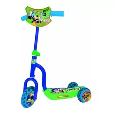 Monopatín De Pie Unibike Scooter 3 Ruedas Mickey Verde Y Azul