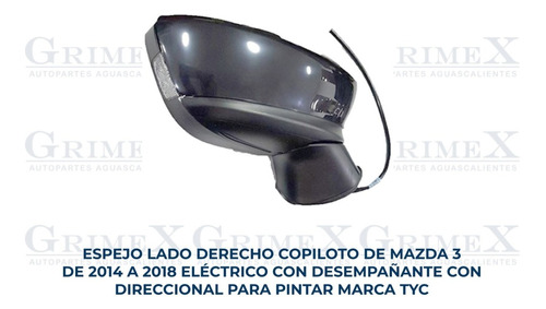 Espejo Mazda 3 2014-2015-16-2017-2018 Electrico C/direcc Ore Foto 10