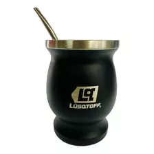 Mate Acero Inoxidable Lusqtoff Negro Liviano 300ml Bombilla