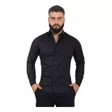 Camisa Masculina Manga Longa Tricoline Social Casual Premium