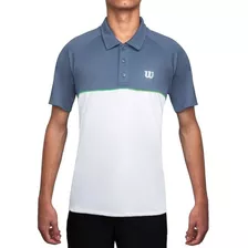 Camisa Polo Wilson Tour 4 - Branco E Azul