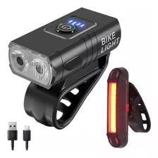 Kit Farol Bike 2 Led Cree T6+ Sinalizador Prova D'água Ks103