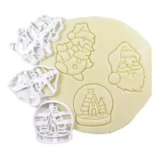 Set 3 Cortadores Galleta Motivo Navidad Navideño 