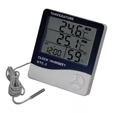 Medidor De Humedad Digital Higrometro Htc2 Reloj Despertador