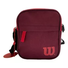 Bolso Manos Libres Cartera De Mano Wilson Operativ Bandolero Acabado De Los Herrajes Pvc Color Vinotinto Color De La Correa De Hombro Negro Diseño De La Tela Liso