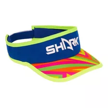 Viseira Shark Beach Tennis Velcro Stripes - Azul Com Verde