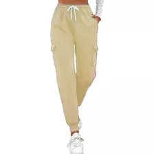 Pantalon Jogging Cargo Mujer Jogger Algodon Elástico Puños