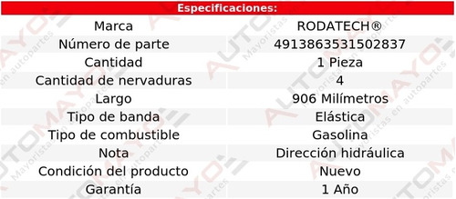 Una Banda Accesorios Elstica Rodatech Taurus V6 3.5l 2008 Foto 2