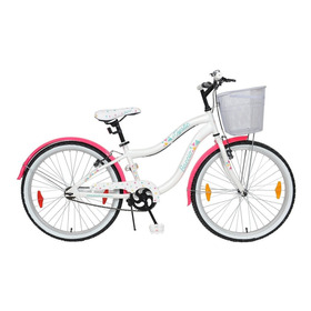 Bicicleta Infantil Baccio Mystic R24 Color Blanco Con Pie De Apoyo