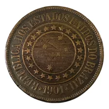 Moeda 40 Réis 1901 Escassa