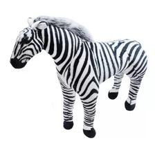 Zebra Realista Em Pé 75cm Pelúcia