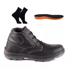 Bota Sapato Segurança Bracol Bico Pvc Leve + Palmilha + Meia