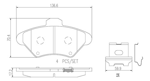 Balatas Delanteras Mercury Cougar 1997 4.6l Brembo Foto 2