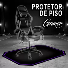 Tapete Protetor Piso Cadeira Gamer Borda Roxo 120x85cm