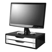 Suporte Para Monitor 2 Gavetas Preto E Branco Souza