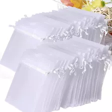 100pcs Bolsas De Regalo De Organza Con Cordón,10*15cm