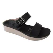 Sandalia Casual Thunder Negro Con Terraplen Y Correa