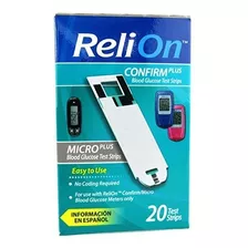 Confirmar Relion / Prueba De Micro Tiras 20 Ct.