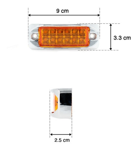 Par Plafones 12 Led Lateral Rectangular Fija Estrobo 12-24vf Foto 10