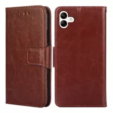 Funda Case Para Samsung A04 Flip Cover Marrón Antishock