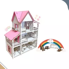 Casa Casinha De Boneca Pintado 19 Moveis Parquinhos Promoção