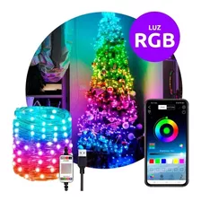 Luz Led Guirnalda Alambre Multicolor App Bluetooth Usb 10m