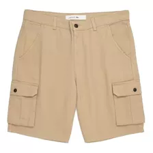 Bermuda Gabardina Hombre Lacoste Cargo Beige