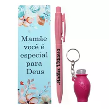 Kit 10lembrancinha Dia Das Mães Marca Página Caneta Chaveiro