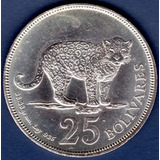 Moneda De Plata De 25 BolÃ­vares 1975 Jaguar Estandar