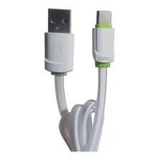 Cabo Reforçado Usb Kaidi Longo 3 Metros Carrega Rápido Cor Branco