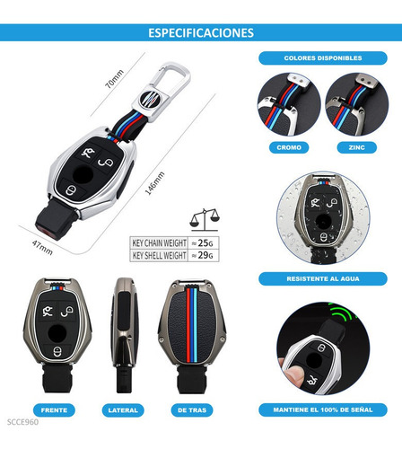 Funda Carcasa Control Llave Mercedes-benz Clase C 2015 Foto 5