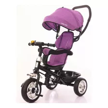 Triciclo Coche A Pedal Paseo Niño Niña Capota Cinturón Luz 