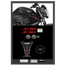 Kit Adesivo Emblema Yamaha Xj6 Preta 2011 2012 + Tank Pad 