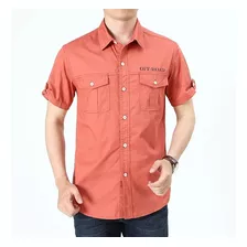 Camisas Masculinas De Algodão De Manga Curta Camisa Casual D