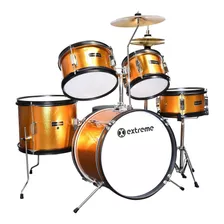 Bateria Extreme Exbt081 Junior Naranja Aro Negro 5 Piezas 