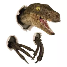 Conjunto De Três Peças Velociraptor De Resina (15%)