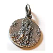 Medalla Virgen Del Carmen Plata 925 16 Mm Diam. Escapulario
