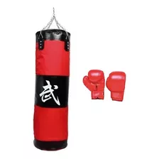 Pack Saco De Boxeo 25 Kg Lleno Pu 120 Cm X 25 Kg + Guantes