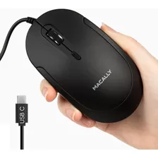 Mouse Óptico Macally, Usb-c, 4 Niveles Dpi, Color Negro