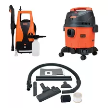 Combo Black + Decker Hidrolavadora 105bar Y Aspiradora 15lts