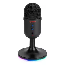 Micrófono Marvo Rgb Usb Black Mic06 Bk Gamer, Color Negro