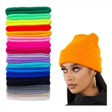 Gorro Beanie Lana / Doblez / Tonos Morados