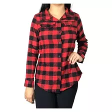 Camisa Feminina Xadrez Blusa Flanelada Manga Longa