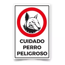 Señalética Cuidado Perro Peligroso 30x20cm Metálico