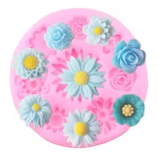 Molde De Silicone Margaridas E Flores Confeitaria E Biscuit