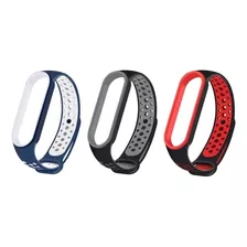 Pulseira Sport Para Xiaomi Mi Band 5 E 6 Colorida Kit Com 3