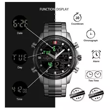 Reloj De Pulsera Curren Naviforce Correa De Cuero Acero Inox