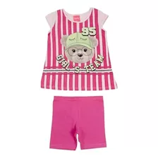 Conjunto Infantil Blusa E Shorts Ursinho Kely Kety